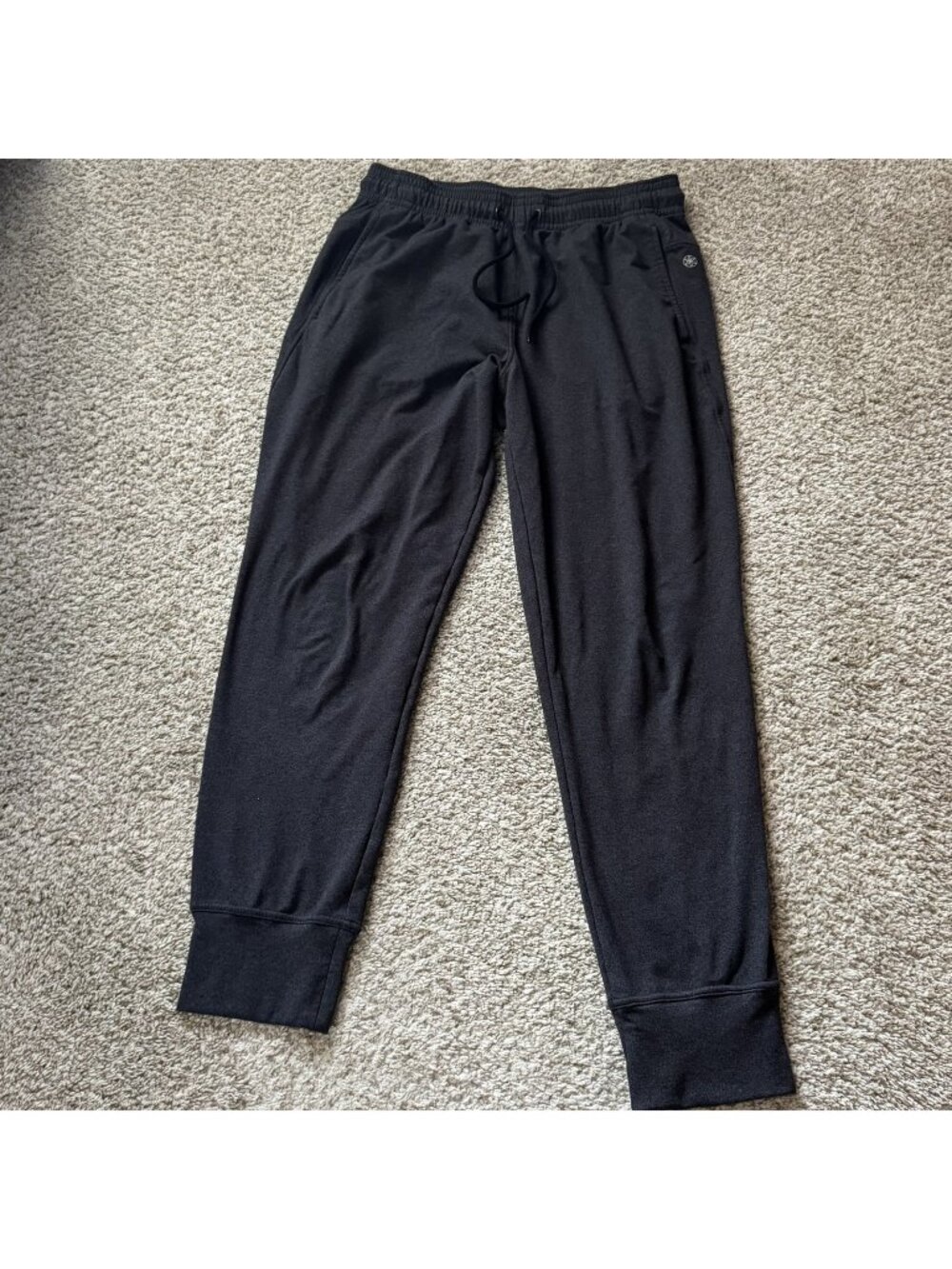 Gaiam Women's Activewear Jogger Pants Size M Charcoal Gray Drawstring waist